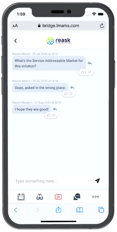 Collection of Bridge app screenshots