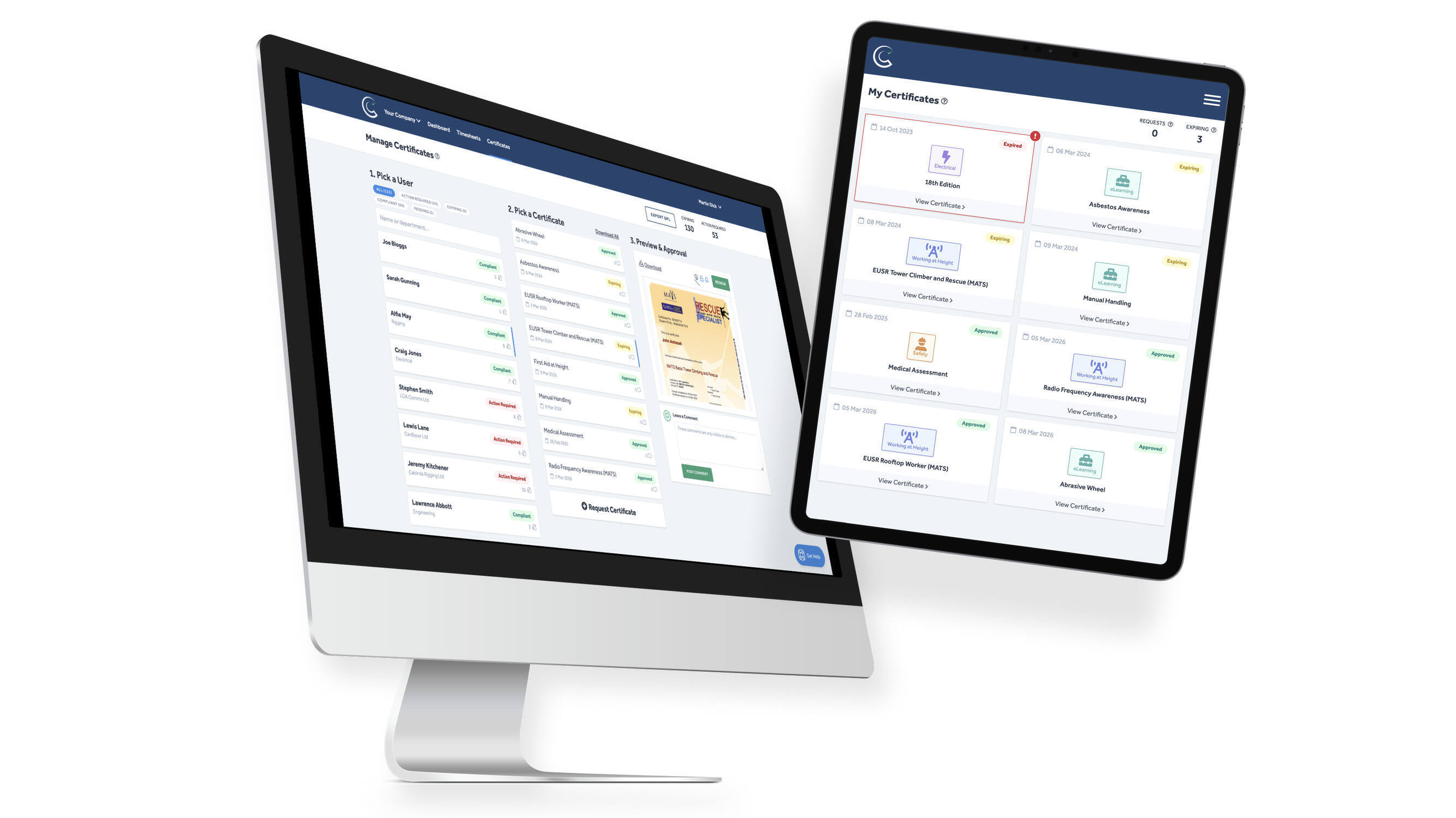Certifi certificate management on desktop and ipad