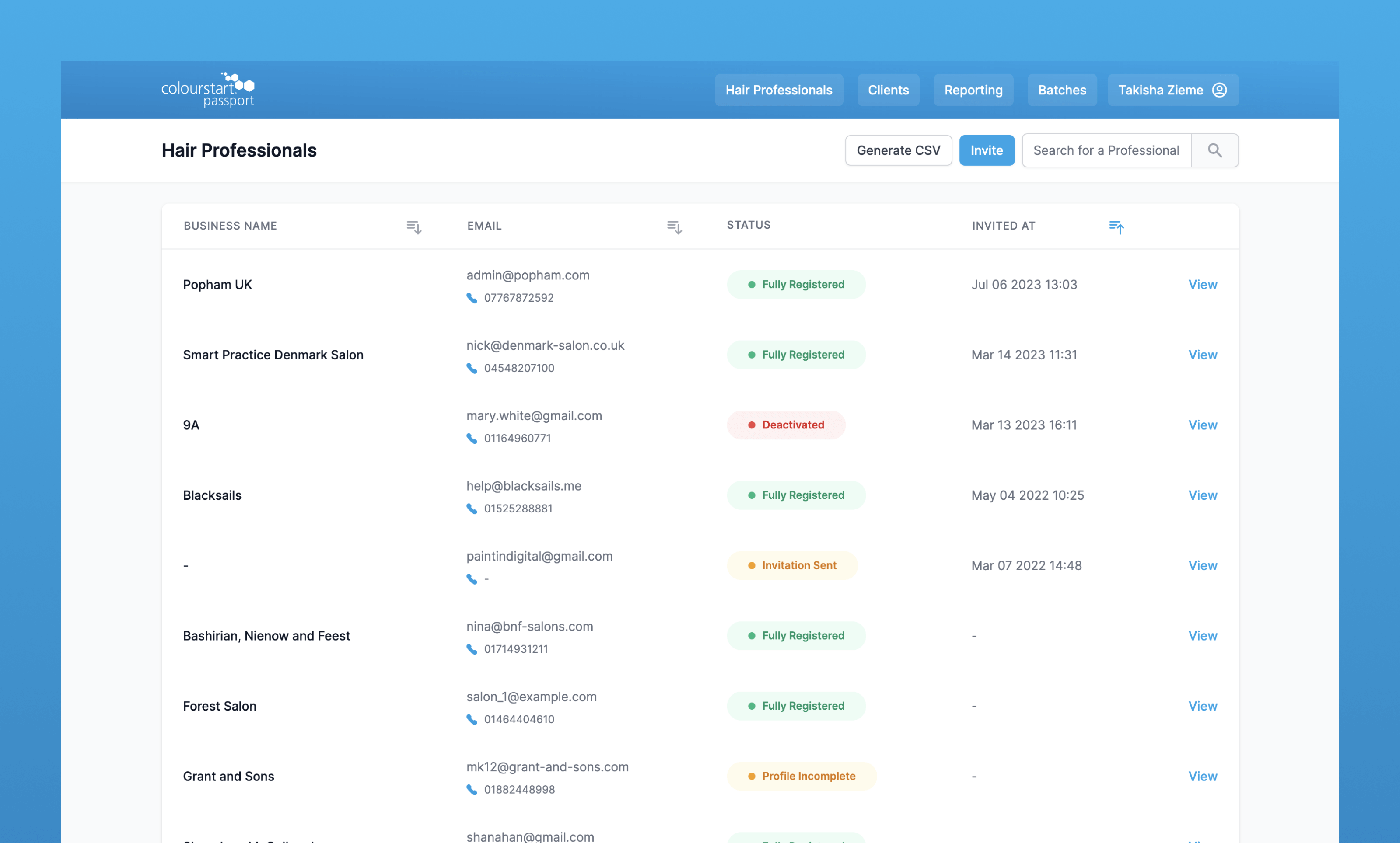 Colourstart salon index